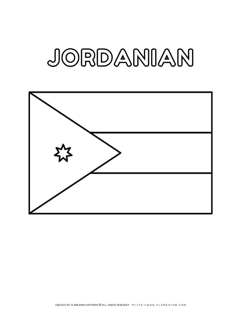 Jordanian Flag Coloring Page - Fun and Educational Activity for Kids