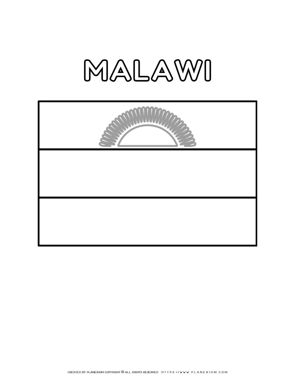 Malawi Flag Coloring Page - Printable for Kids