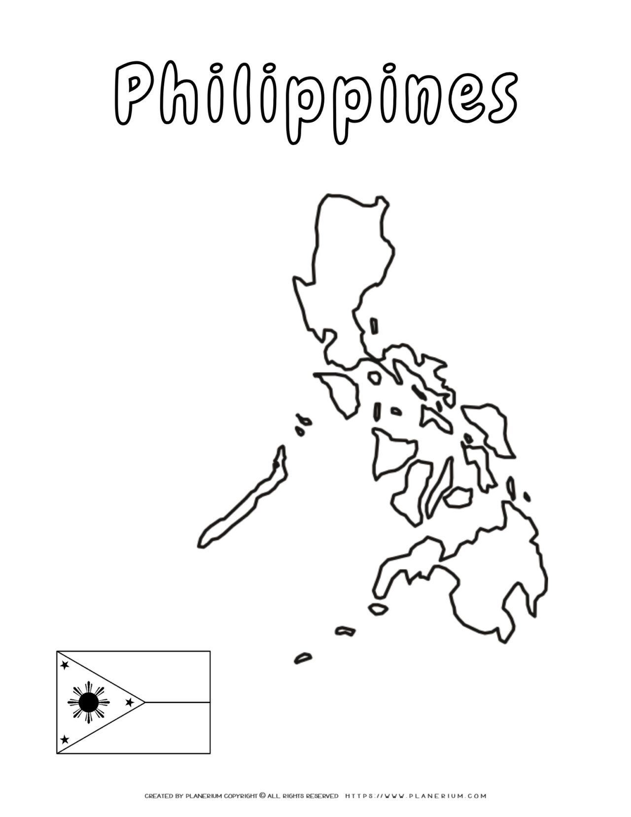 Philippines Map Map Of The Philippines Free Coloring Pages - Otosection