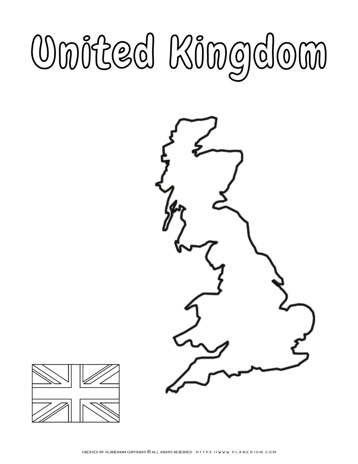 United Kingdom Map Coloring Page Fun and Educational Activity