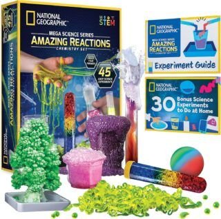 Engage young scientists with the National Geographic Kids Chemistry Kit featuring 45 exciting classroom experiments designed to inspire and educate.