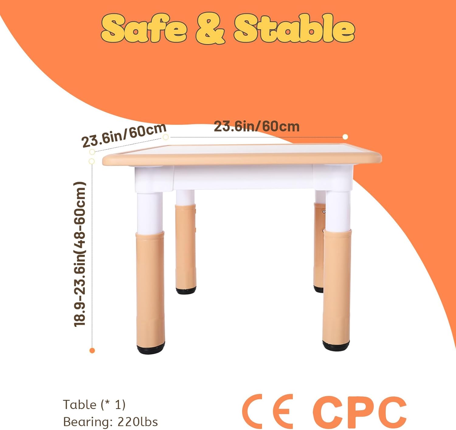 FUNLIO Kids Table: Safe, Adjustable & Easy to Clean