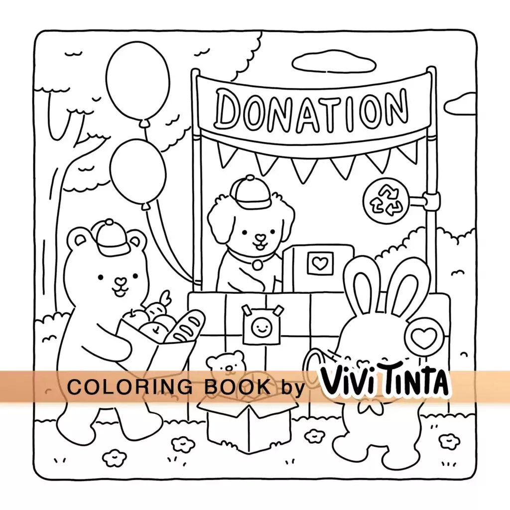 Relax With Fuzzy Hygge - Cute Coloring Book for Adults and Teens