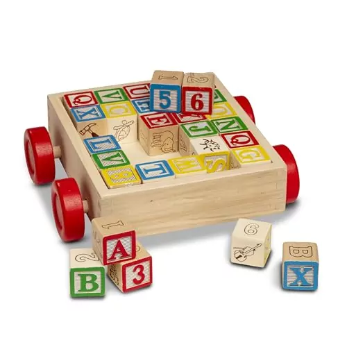 Explore & Learn with Classic ABC Wooden Block Cart