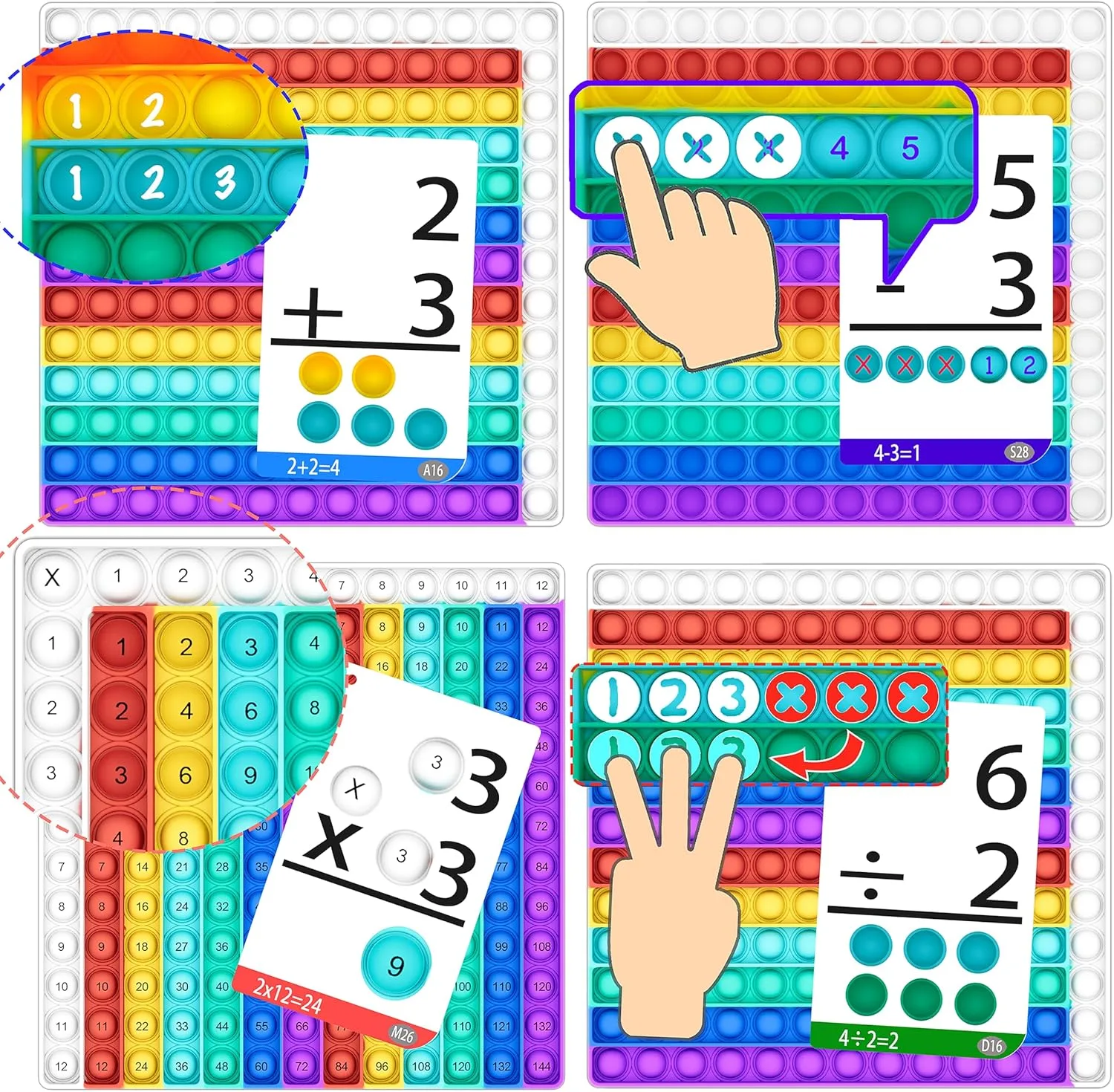 COOVA Math Flash Cards & Chart - Engaging Math Manipulatives for ...