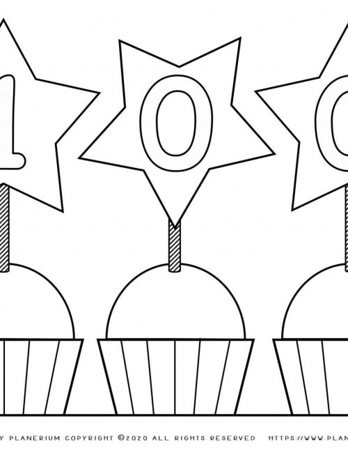 100 days of School - Coloring Page - Stars | Planerium