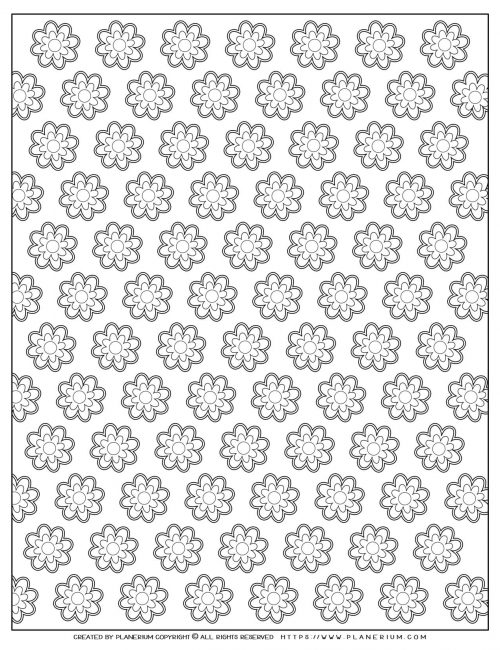 Adult Coloring Pages with Nested Flowers Pattern | Planerium