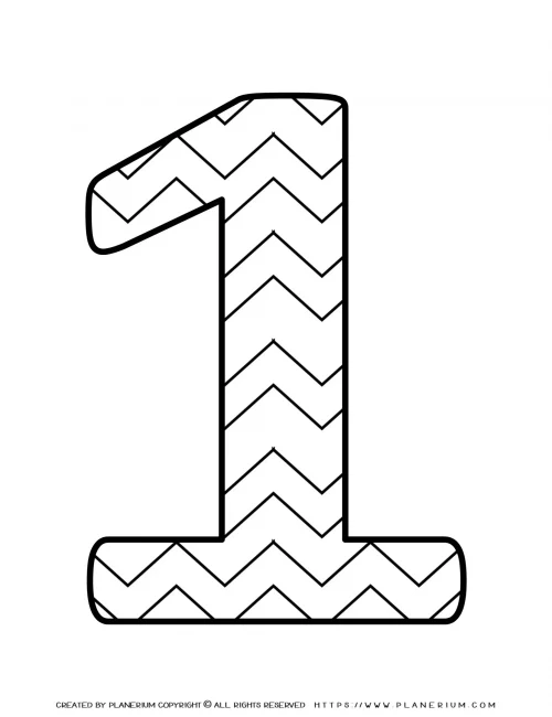 All Seasons- Coloring page - Numbers Pattern - One