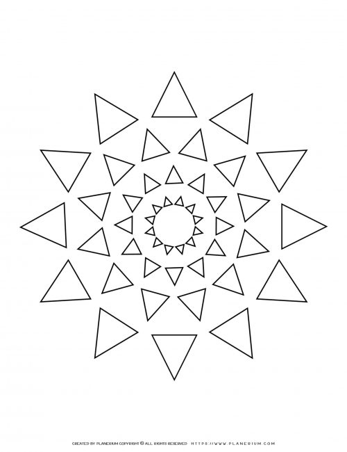 All Seasons - Coloring Page - Triangles Mandala