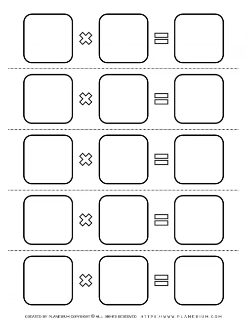 All Seasons - Worksheet - Numbers Multiplication Template