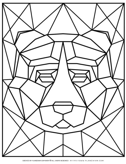 Animal Coloring Pages - Geometric Bear | Planerium