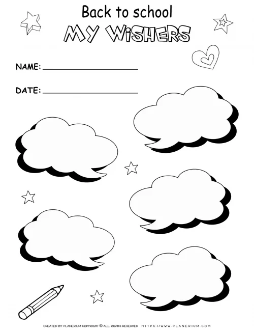 Back to School - Worksheet - My Wishes
