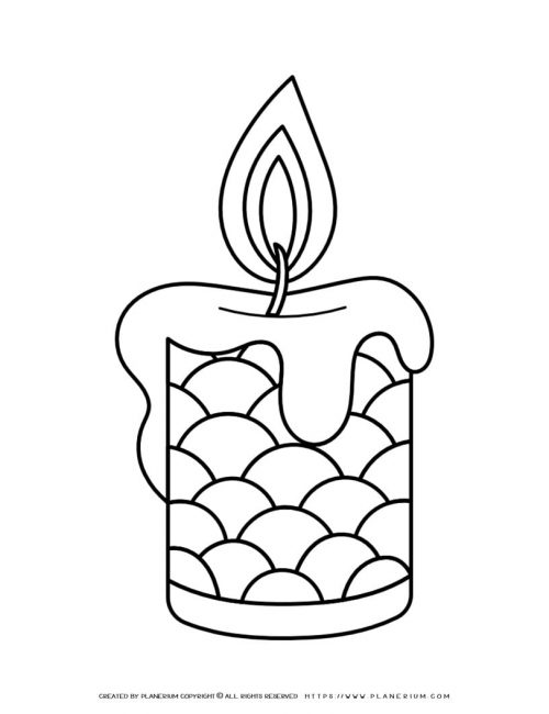 Candle Coloring Page - Christmas Candle | Planerium