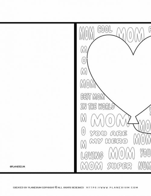 Card Template - Mom Big Heart Balloon | Planerium