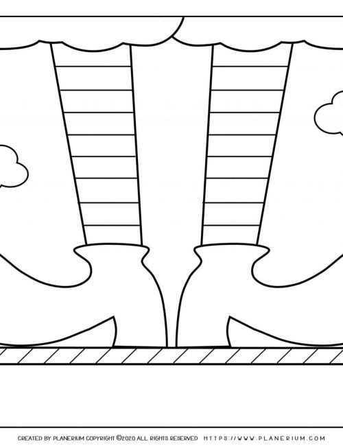 Carnival - Coloring Page Worksheet - Clown Boots | Planerium