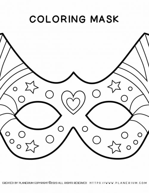 Carnival - Coloring Pages Worksheets - Eye Mask Decor | Planerium