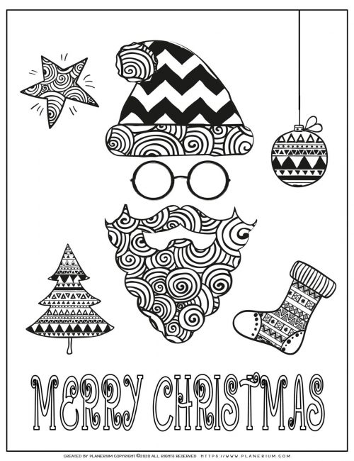 Christmas Coloring Pages - Merry Christmas Poster - Santa | Planerium