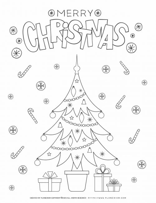 Christmas Tree Coloring Page | Free Printables | Planerium