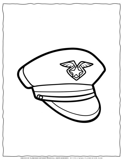 Clothes Coloring Page - Police Hat | Planerium