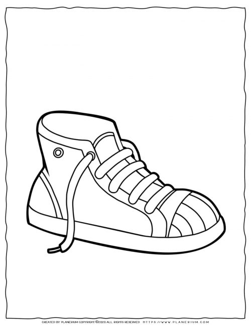 Clothes Coloring Page - Shoe Sneakers | Planerium