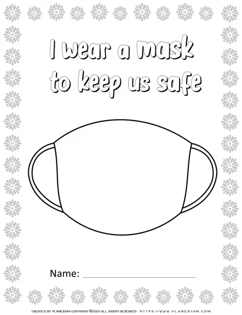 Wear A Mask - Coloring Page | Planerium