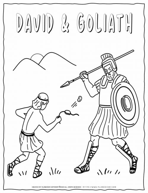 David and Goliath - Bible Coloring Pages | Planerium