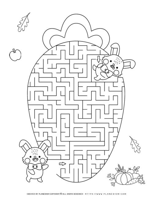 Easter Maze Carrot Printable | Planerium