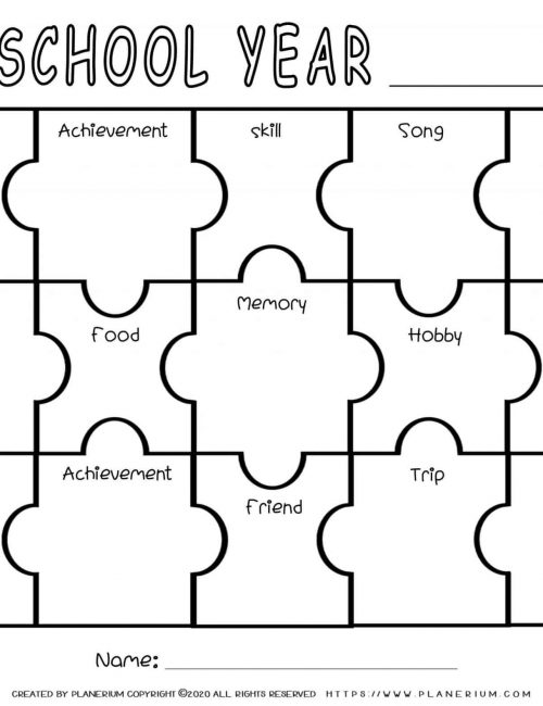 End of Year - Worksheet - Reflection Puzzle