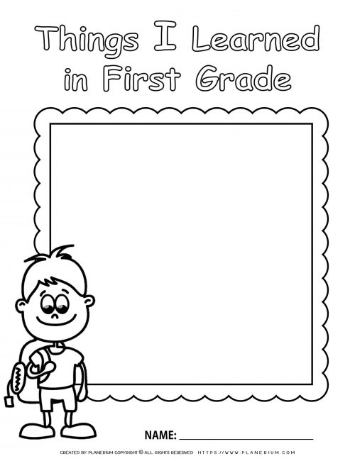 End of Year - Worksheet - Review First Grade - Boy