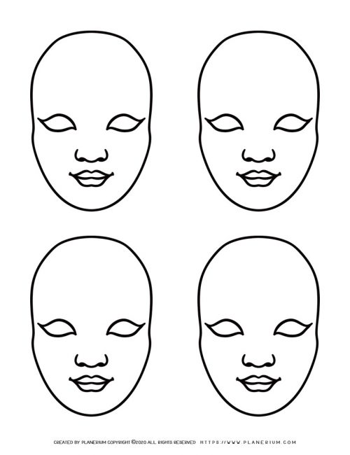 Face Mask Template - Four Masks | Planerium