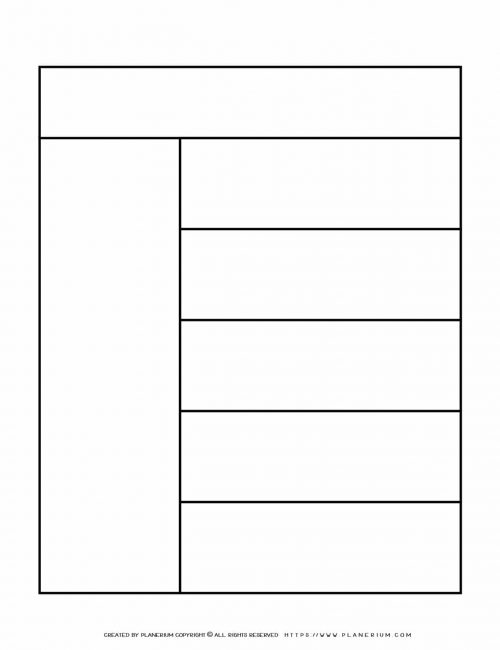 Graphic Organizer Templates - Chart with One Column and Five Rows | Planerium