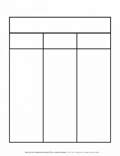 Graphic Organizer Templates - Chart with Three Columns and Two Rows | Planerium