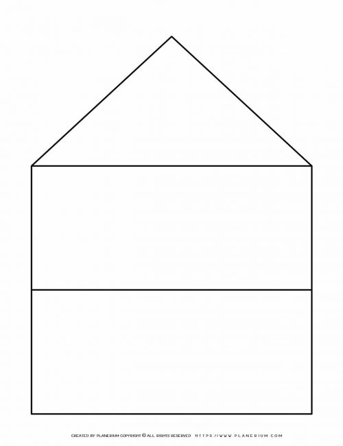 Graphic Organizer Templates - House Chart with Two Rows | Planerium