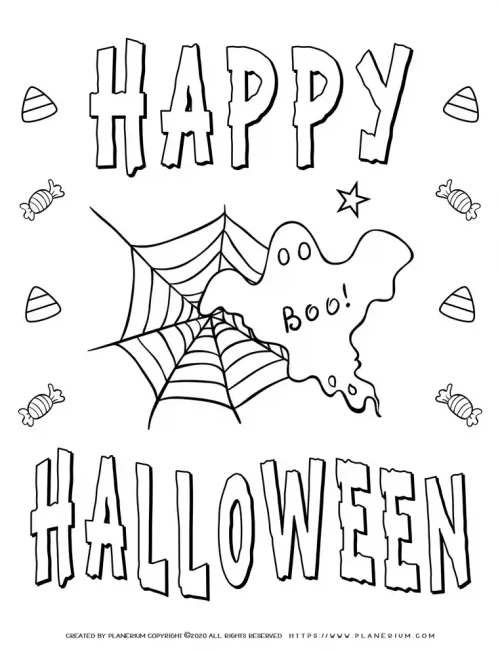 Halloween Coloring Pages - Happy Halloween Poster