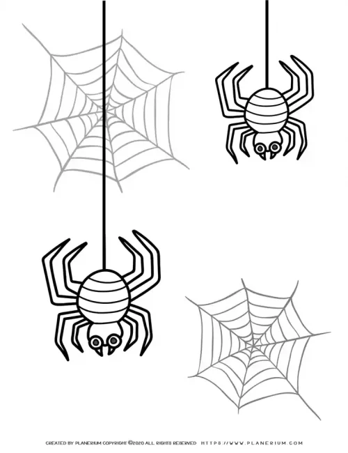 Halloween Coloring Pages - Spiders and Web