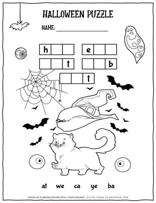 Halloween Worksheet - English Puzzle Game | Planerium