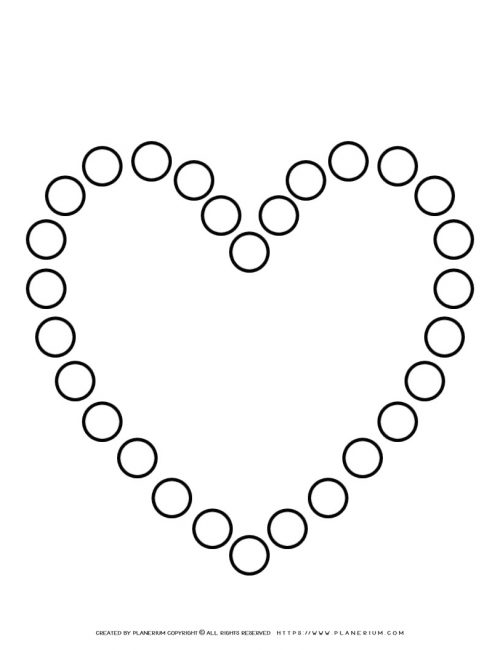 Heart Template Printable - Circles | Planerium
