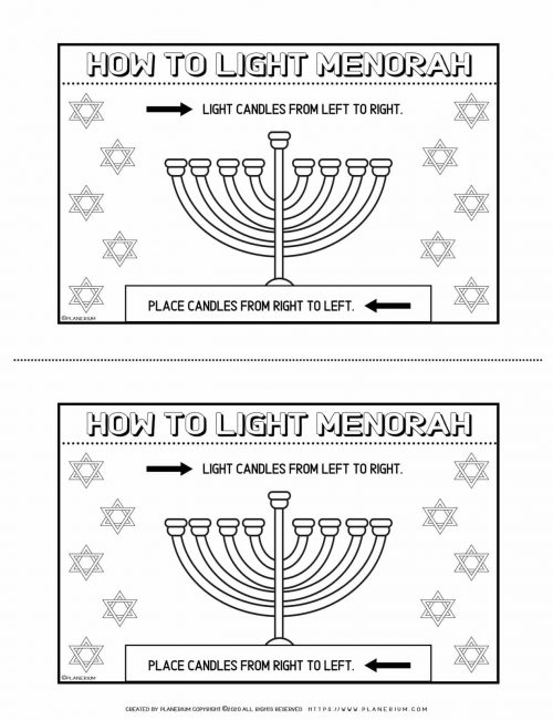 How to Light The Menorah - Free Hanukkah Coloring Page | Planerium