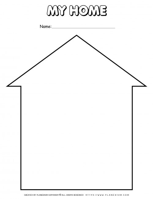 My Home - Worksheet - House Frame Template