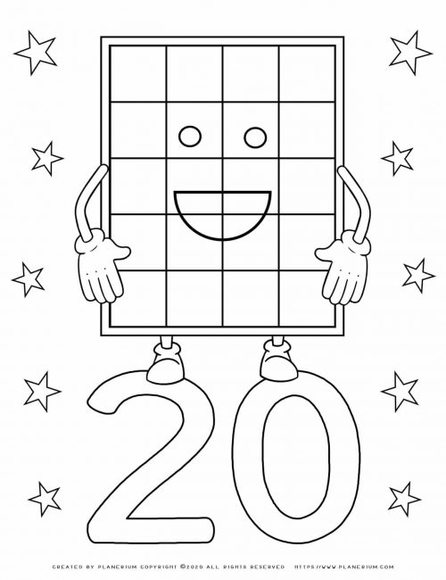 Numbers Coloring Pages - Number 20 | Planerium
