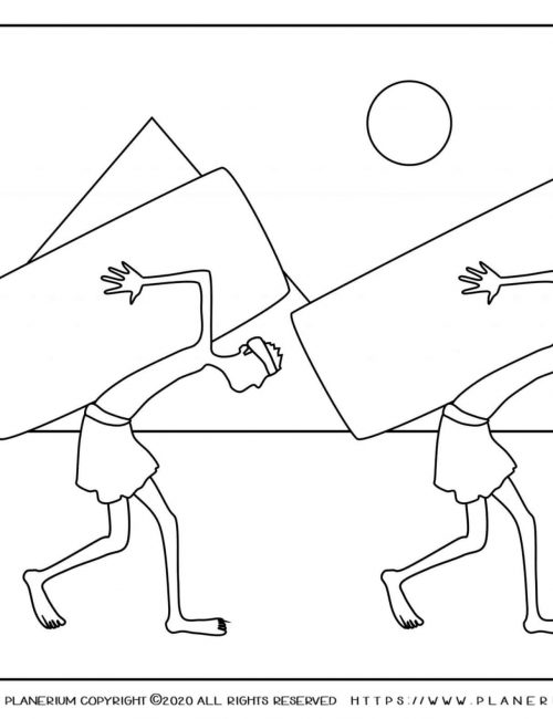 Passover coloring page - Slaves working in Egypt