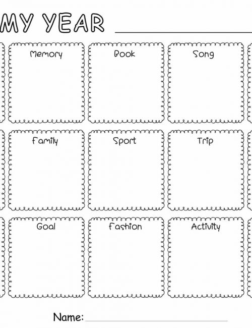 Self Reflection - Worksheet Template - Fifteen Squares Grid with Subjects | Planerium
