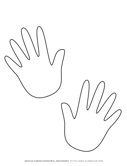 Two Hands Outline Printable Template | Planerium