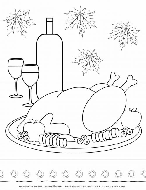 Thanksgiving Dinner - Coloring Page | Planerium