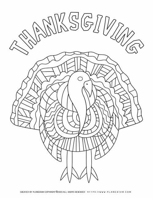 Thanksgiving Turkey - Coloring Page | Planerium