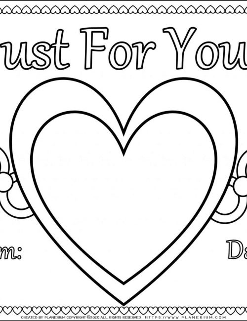 Valentines Day Coloring Page Big Heart For You