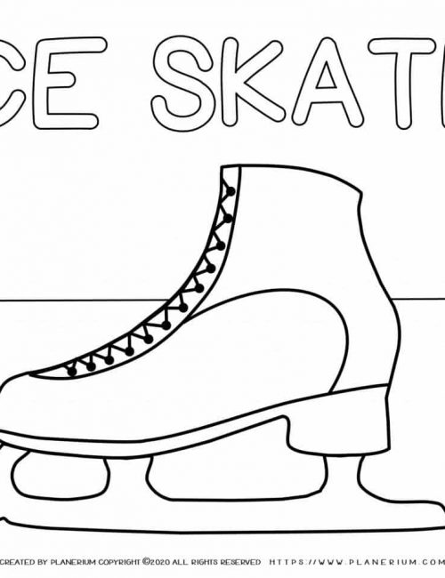 Winter Coloring Page - Ice Skate | Planerium