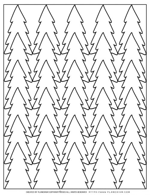 Winter Coloring Pages - Pine Tree Pattern | Planerium